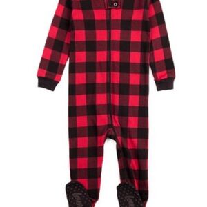Red and Black Plaid Baby One Piece